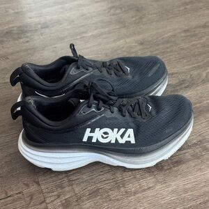 Hoka Bondi 8 Black and White Women’s Running Sneakers